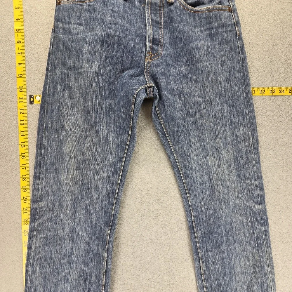 Vintage Levis 501 Jeans Mens Blue Selvedge LVC Straight‎ Button Fly Fits 28x29